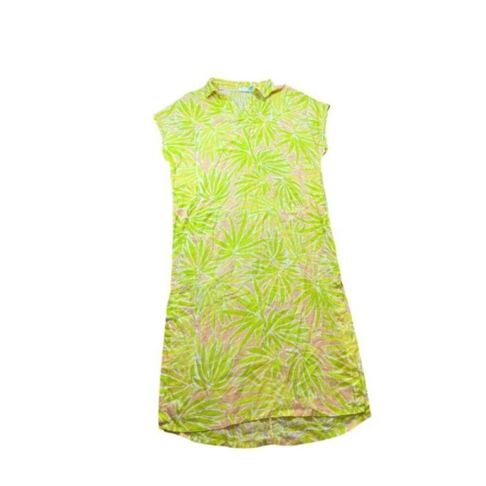 SIGRID OLSEN Dress Swim Cover Up Size Medium Floral Linen/Viscose Midi Dress